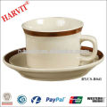 Africa Hot Selling Coffee Cup And Saucer Ceramic Color Rim Cups And Saucers